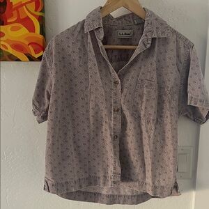 L.L. Bean Lavender Button-Up Shirt